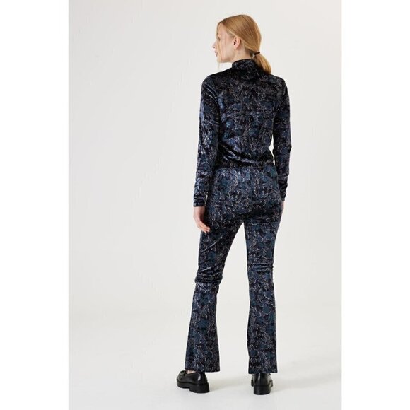 NWT GARCIA Velvet Floral Midnight Print Pants - Picture 5 of 11